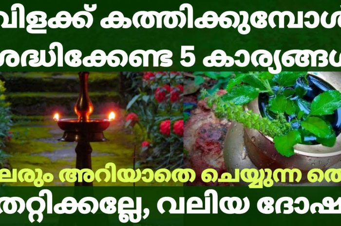 വീടുകളിൽ വിളക്ക് കത്തിക്കുമ്പോൾ നാം അറിയാതെ തന്നെ ചെയ്യുന്ന ചില തെറ്റുകൾ ഇനിയൊരിക്കലും ഇങ്ങനെ ആവർത്തിക്കരുത്