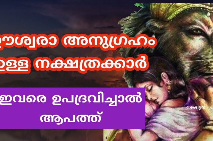 ഈ നക്ഷത്രക്കാർ ജനിച്ച അന്നുമുതൽ ഇവർക്ക് ദൈവത്തിന്റെ അനുഗ്രഹം ഉള്ളവരാണ് നിങ്ങൾ ഈ പറയുന്ന നക്ഷത്രത്തിൽ ഏതെങ്കിലും ആണെങ്കിൽ തീർച്ചയായും അറിഞ്ഞിരിക്കേണ്ട ചില കാര്യങ്ങൾ