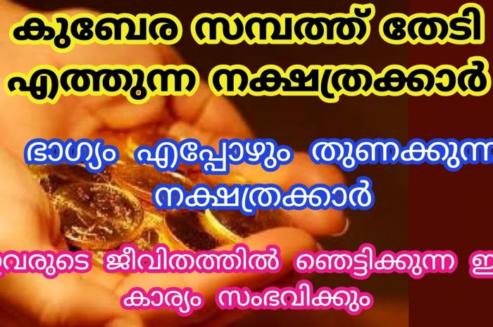 ഈ പറയുന്ന നക്ഷത്രക്കാർക്ക് സാമ്പത്തികമായി ഒരുപാട് അനുഗ്രഹം ലഭിച്ചിട്ടുള്ളവരാണ്