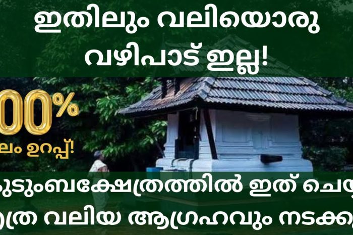 കുടുംബ ക്ഷേത്രത്തിൽ പ്രധാനമായും നിങ്ങൾ ചെയ്യേണ്ട ചില കാര്യങ്ങൾ ഇത് ഒരിക്കലും മറക്കരുത്