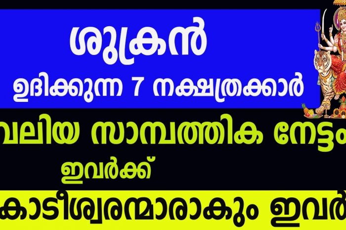 സാമ്പത്തിക പുരോഗതി കൈവരിക്കാൻ പോകുന്ന ഏഴ് നക്ഷത്ര ജാതകർ ഇവരെല്ലാം…