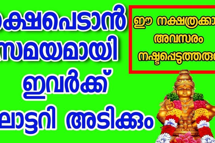 ലോട്ടറി ഭാഗ്യം വന്നുചേരാൻ പോകുന്ന നക്ഷത്ര ജാതകർ ആരെല്ലാം എന്നറിയാൻ ഇത് കാണുക…