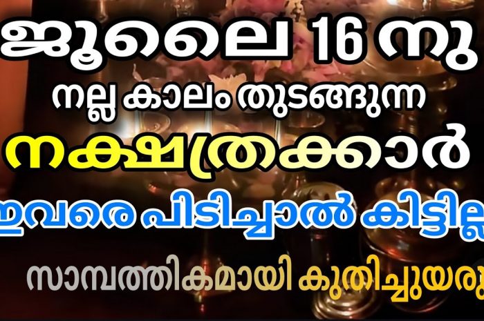 ഈ നക്ഷത്ര ജാതകർ തിളങ്ങിനിൽക്കാൻ ആയുള്ള സമയം വന്നെത്തിയിരിക്കുന്നു..